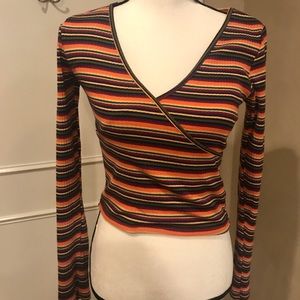 Striped Urban Outfitters v-neck top